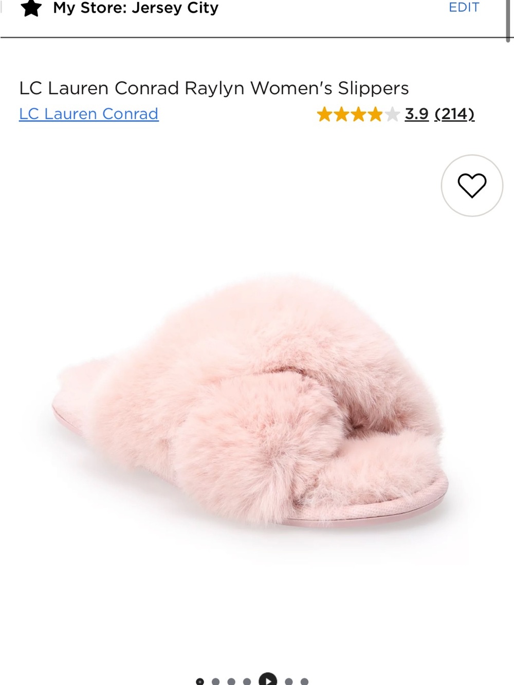 LC Lauren Conrad Blush Pink Fuzzy Slide Slippers